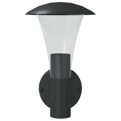 vidaXL Outdoor Wall Lights 2pcs Black Stainless Steel