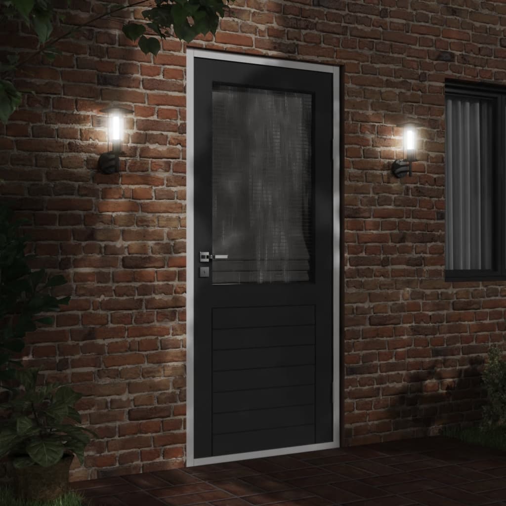 vidaXL Outdoor Wall Lights 2pcs Black Stainless Steel
