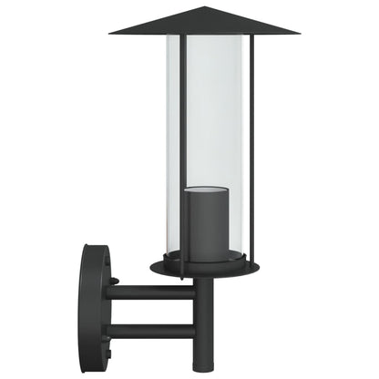 vidaXL Outdoor Wall Lights 2pcs Black Stainless Steel