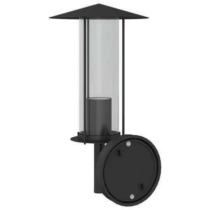 vidaXL Outdoor Wall Lights 2pcs Black Stainless Steel