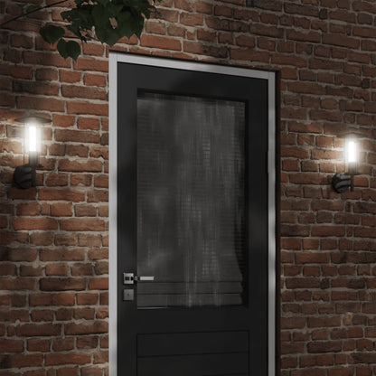 vidaXL Outdoor Wall Lights 2pcs Black Stainless Steel