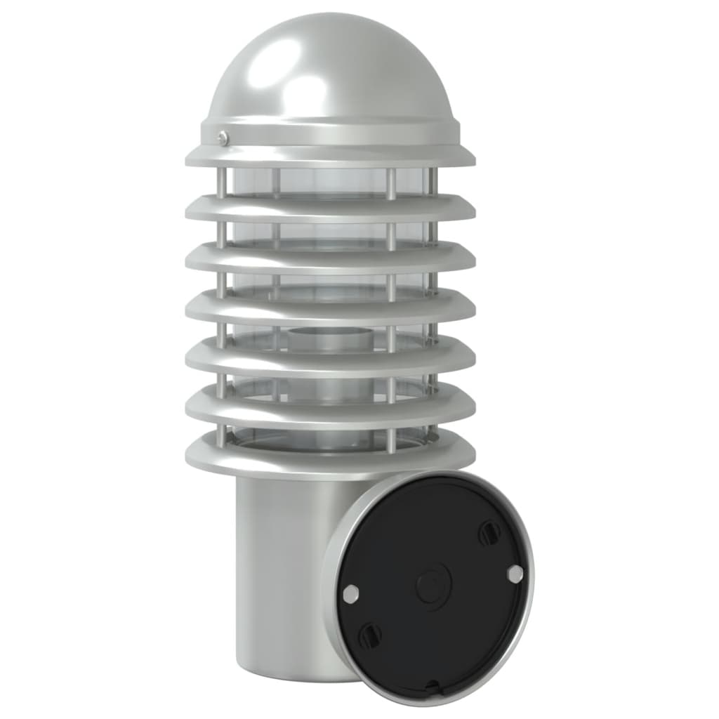 vidaXL Outdoor Wall Lights 2pcs Silver Stainless Steel