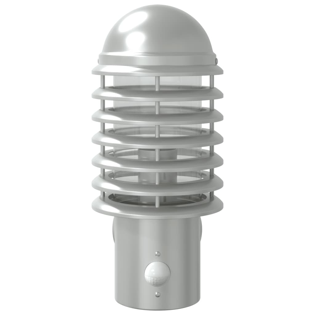 vidaXL Outdoor Wall Lights with Sensors 2pcs Silver Stainless Steel