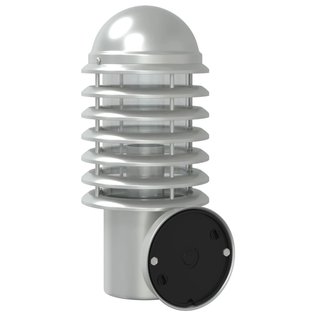 vidaXL Outdoor Wall Lights with Sensors 2pcs Silver Stainless Steel