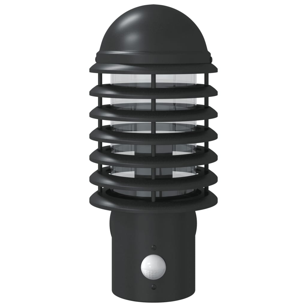 vidaXL Outdoor Wall Lights with Sensors 2pcs Black Stainless Steel
