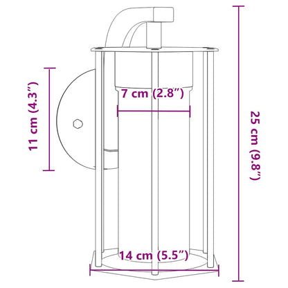 vidaXL Outdoor Wall Light Black Stainless Steel