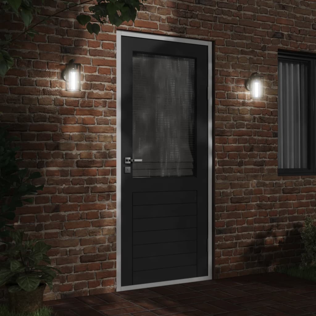 vidaXL Outdoor Wall Lights 2pcs Black Stainless Steel