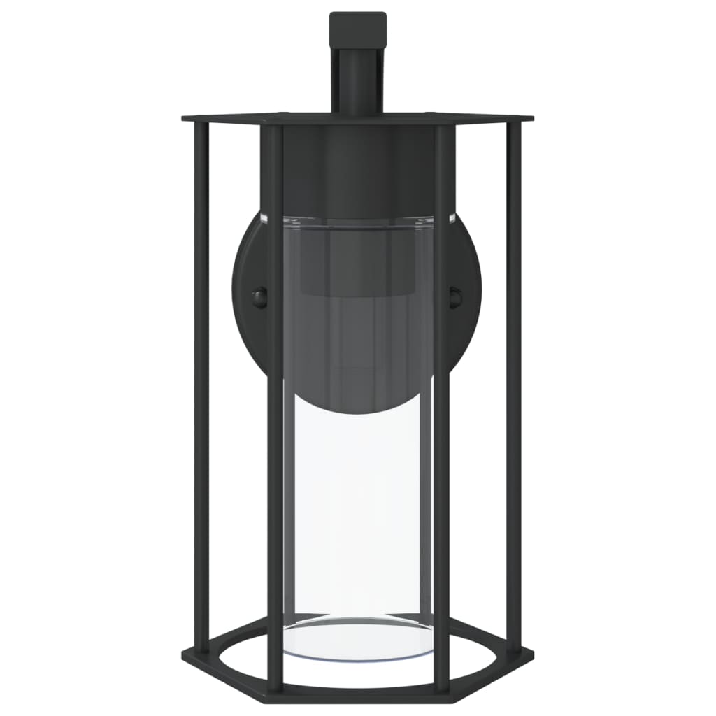 vidaXL Outdoor Wall Lights 2pcs Black Stainless Steel