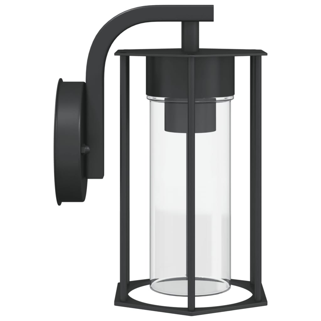 vidaXL Outdoor Wall Lights 2pcs Black Stainless Steel