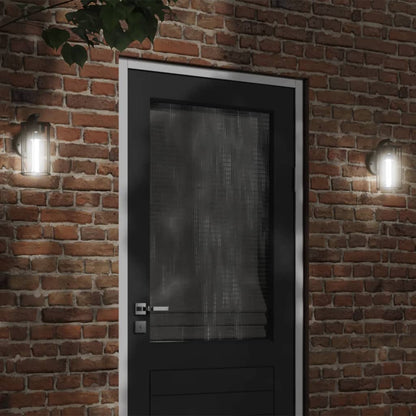 vidaXL Outdoor Wall Lights 2pcs Black Stainless Steel