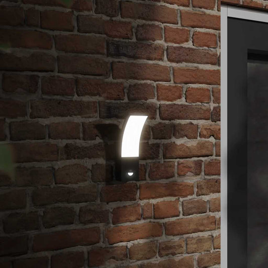 vidaXL Outdoor LED Wall Lights with Sensors 2pcs Black Die-cast Aluminium
