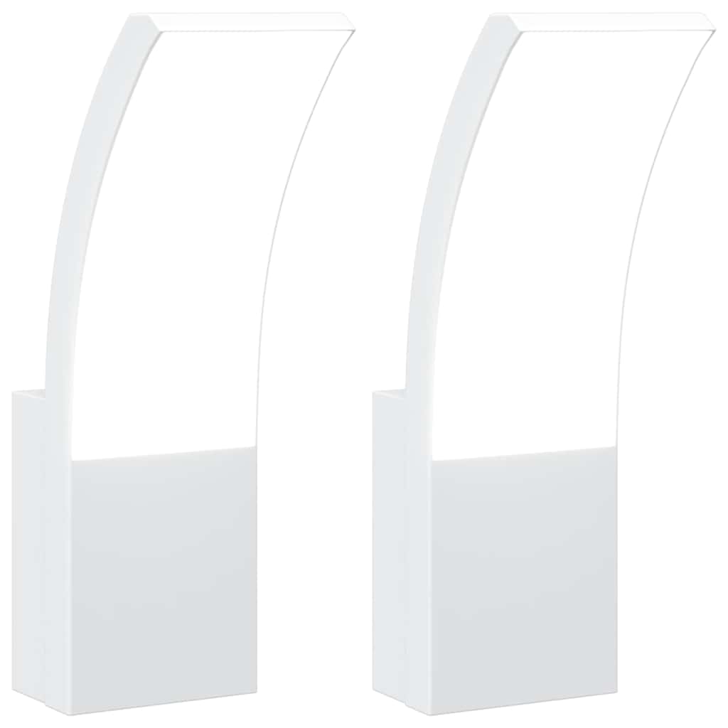 vidaXL Outdoor LED Wall Lights 2pcs White Die-cast Aluminium