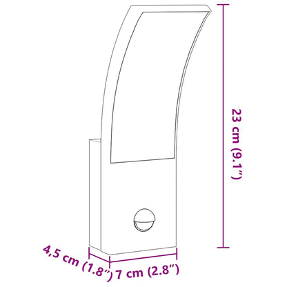 vidaXL Outdoor LED Wall Light with Sensor White Die-cast Aluminium