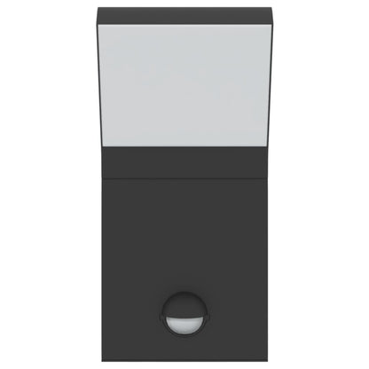 vidaXL Outdoor LED Wall Light with Sensor Black Die-cast Aluminium
