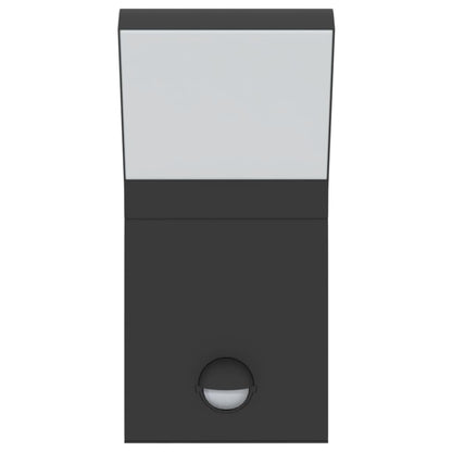 vidaXL Outdoor LED Wall Lights with Sensors 2pcs Black Die-cast Aluminium