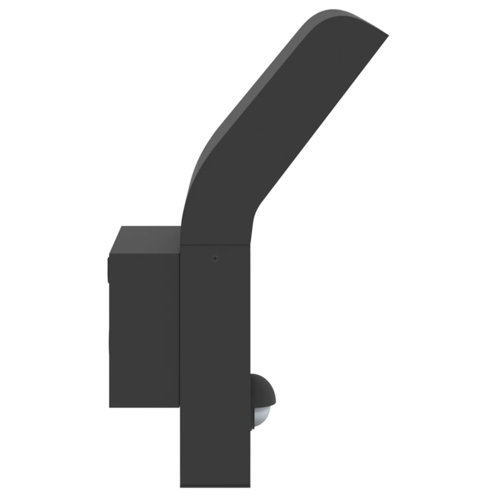 vidaXL Outdoor LED Wall Lights with Sensors 2pcs Black Die-cast Aluminium