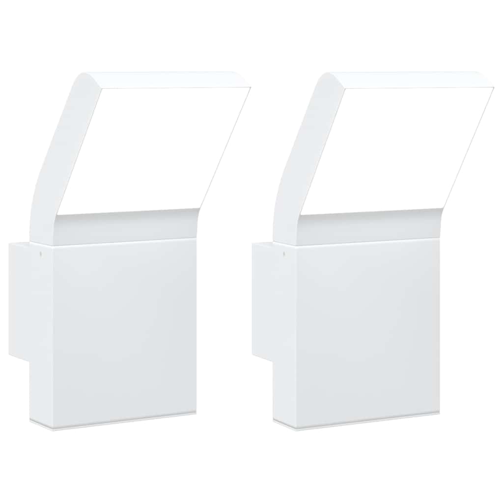 vidaXL Outdoor LED Wall Lights 2pcs White Die-cast Aluminium
