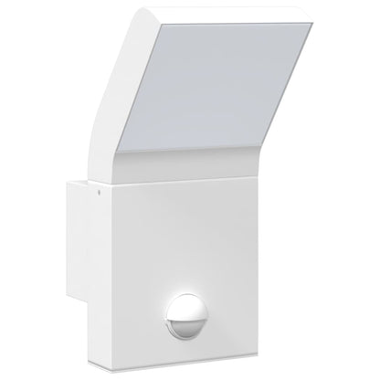 vidaXL Outdoor LED Wall Light with Sensor White Die-cast Aluminium