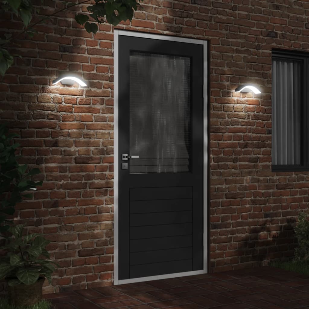 vidaXL Outdoor LED Wall Lights 2pcs Black Die-cast Aluminium