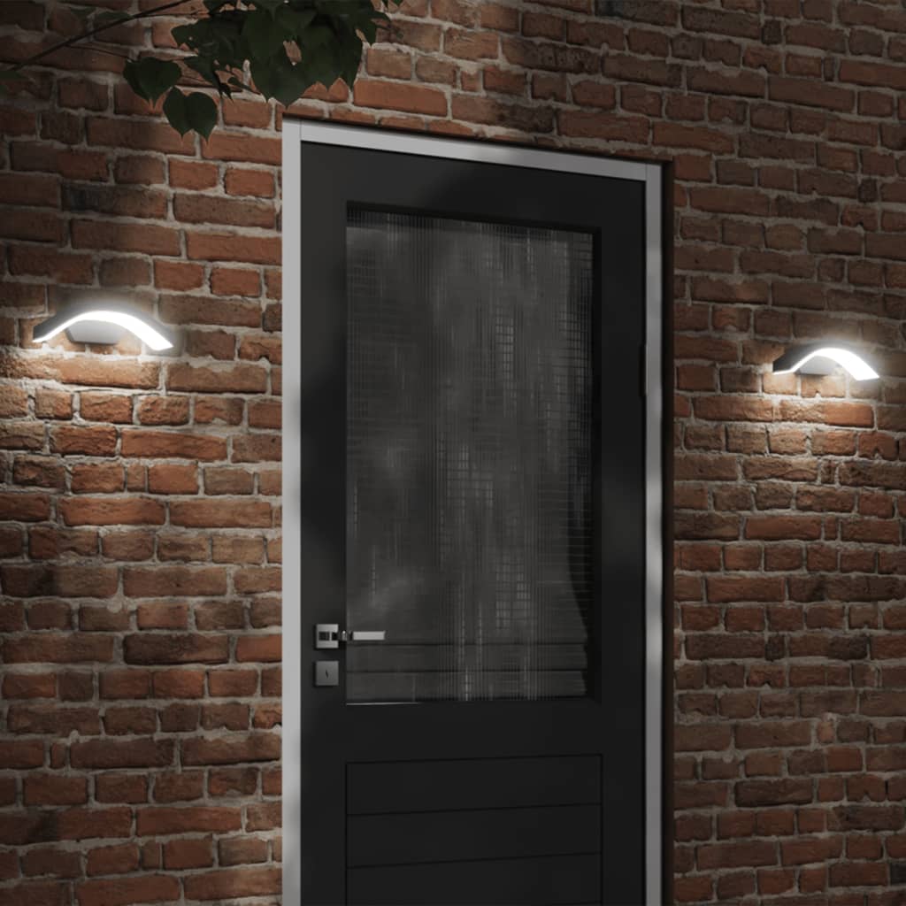 vidaXL Outdoor LED Wall Lights 2pcs Black Die-cast Aluminium