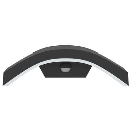 vidaXL Outdoor LED Wall Lights with Sensors 2pcs Black Die-cast Aluminium