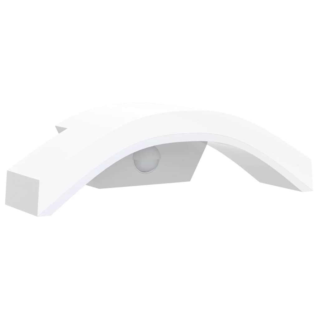 vidaXL Outdoor LED Wall Light with Sensor White Die-cast Aluminium