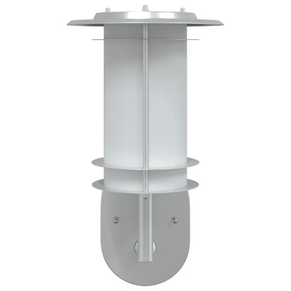 vidaXL Outdoor Wall Lights with Sensors 2pcs Silver Stainless Steel