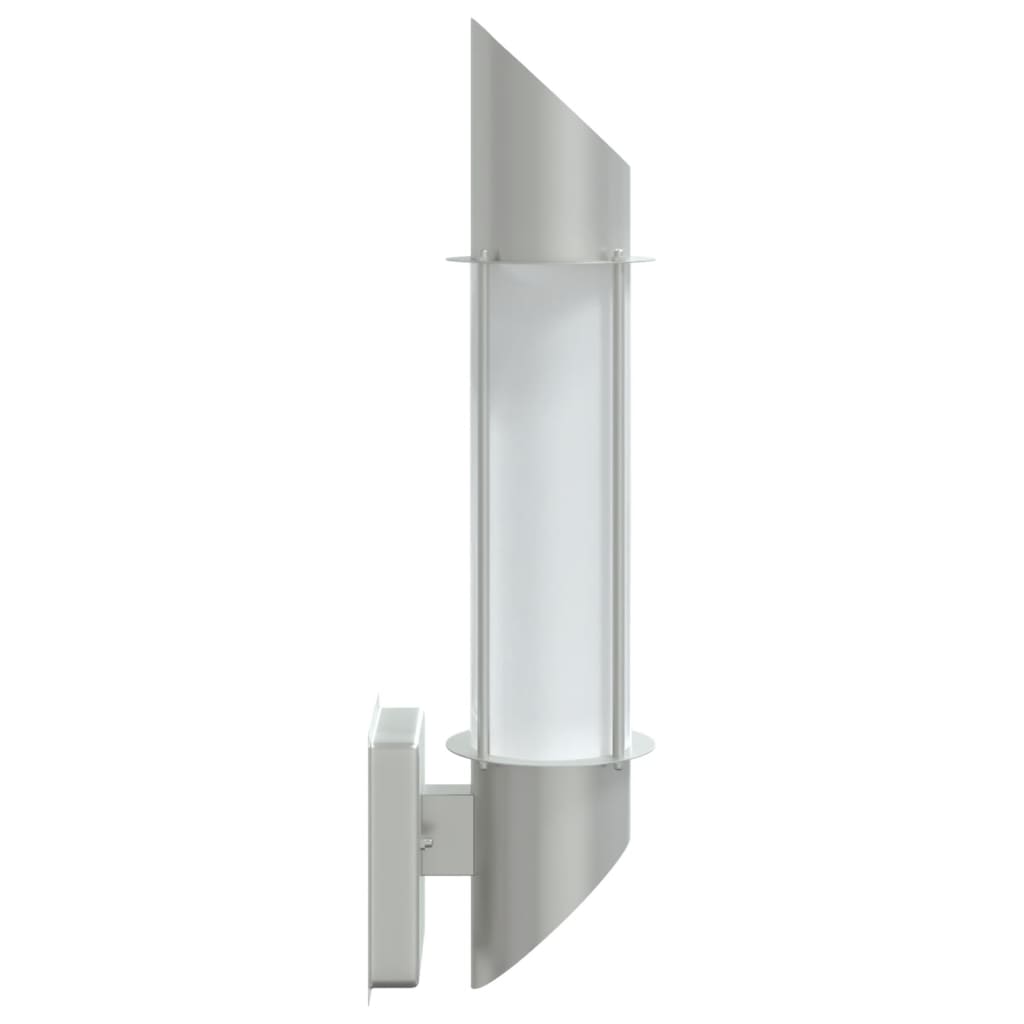 vidaXL Outdoor Wall Lights 2pcs Silver Stainless Steel