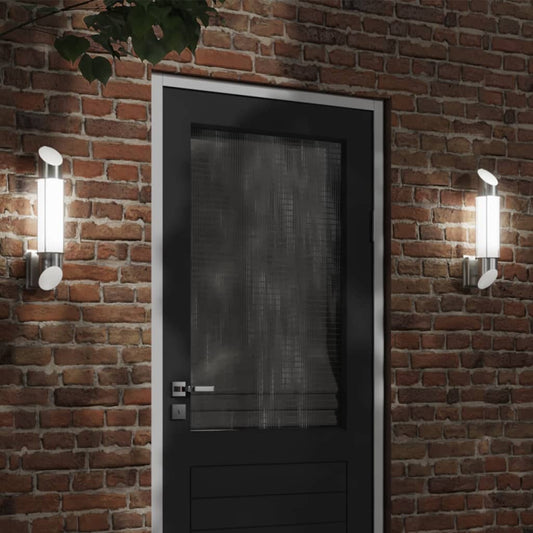 vidaXL Outdoor Wall Lights 2pcs Silver Stainless Steel