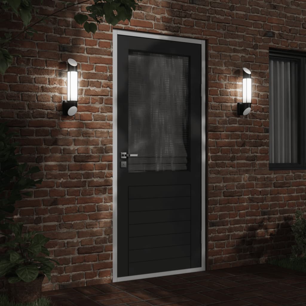 vidaXL Outdoor Wall Lights 2pcs Black Stainless Steel