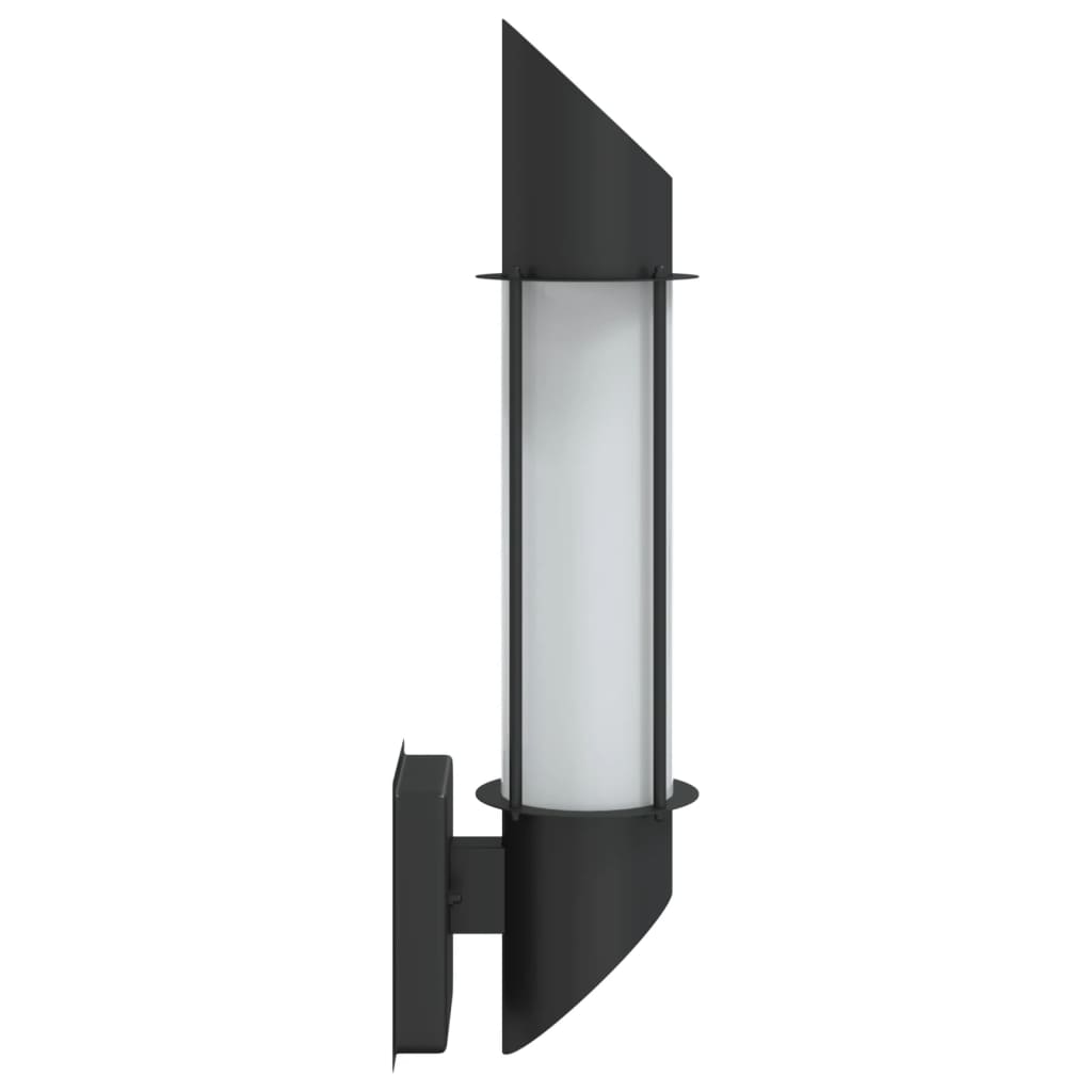 vidaXL Outdoor Wall Lights 2pcs Black Stainless Steel