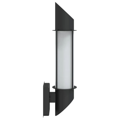 vidaXL Outdoor Wall Lights 2pcs Black Stainless Steel