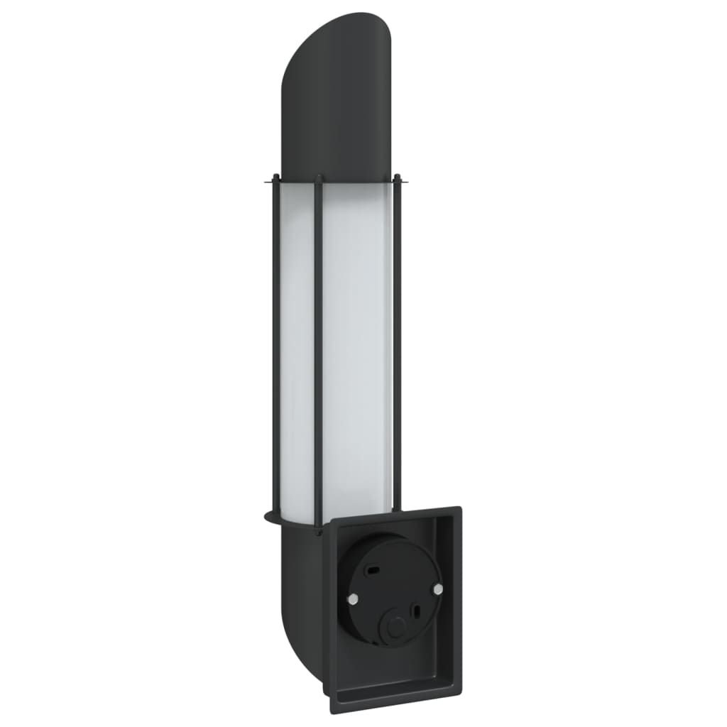 vidaXL Outdoor Wall Lights 2pcs Black Stainless Steel