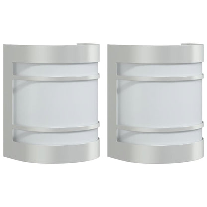 vidaXL Outdoor Wall Lights 2pcs Silver Stainless Steel