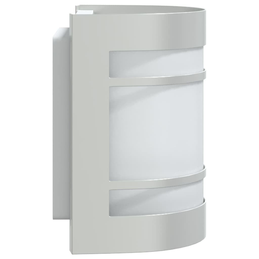 vidaXL Outdoor Wall Lights 2pcs Silver Stainless Steel