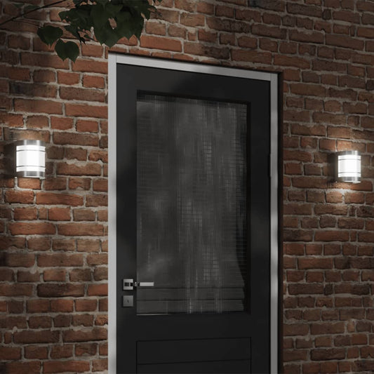 vidaXL Outdoor Wall Lights 2pcs Silver Stainless Steel