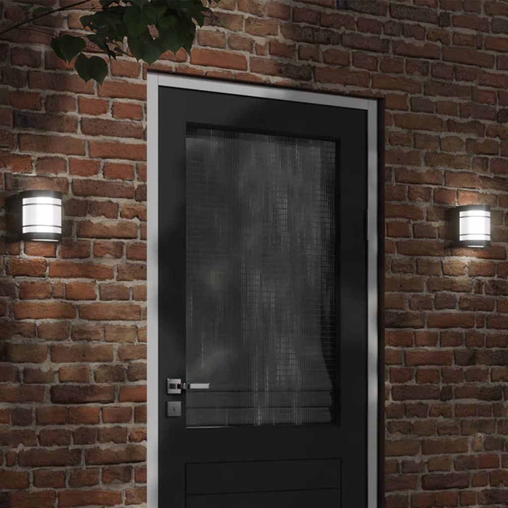 vidaXL Outdoor Wall Light Black Stainless Steel