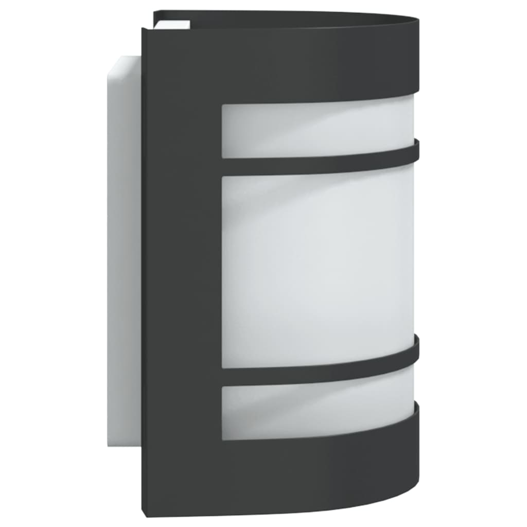 vidaXL Outdoor Wall Lights 2pcs Black Stainless Steel