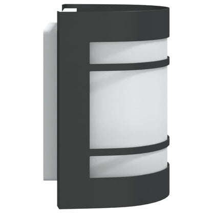 vidaXL Outdoor Wall Lights 2pcs Black Stainless Steel