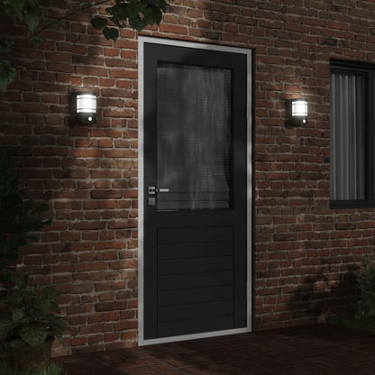 vidaXL Outdoor Wall Lights with Sensors 2pcs Black Stainless Steel