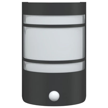 vidaXL Outdoor Wall Lights with Sensors 2pcs Black Stainless Steel