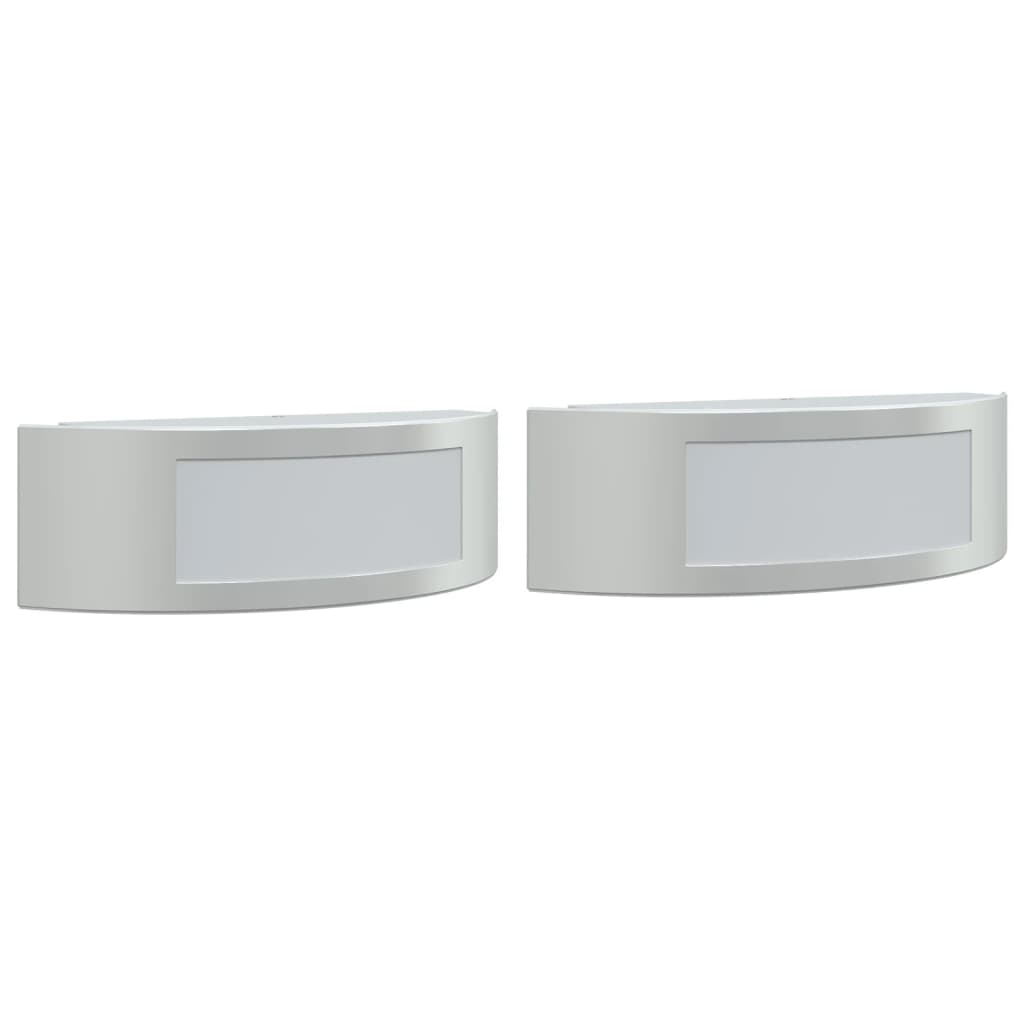 vidaXL Outdoor Wall Lights 2pcs Silver Stainless Steel