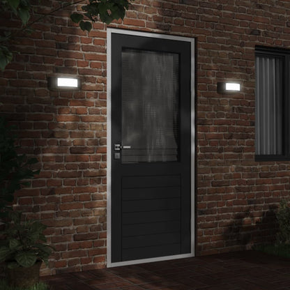 vidaXL Outdoor Wall Lights 2pcs Black Stainless Steel
