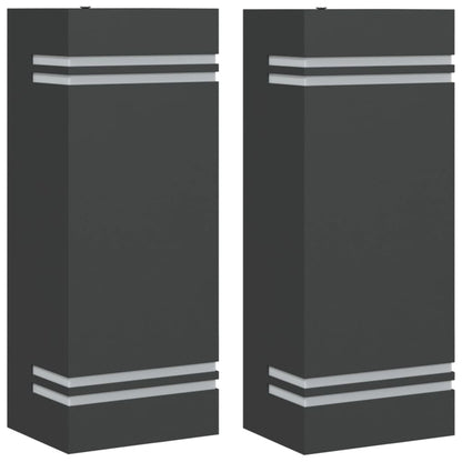 vidaXL Outdoor Wall Lights 2pcs Black Stainless Steel