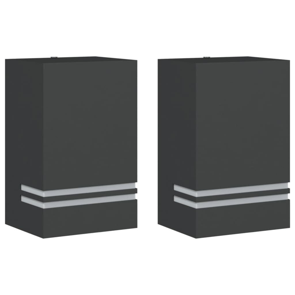 vidaXL Outdoor Wall Lights 2pcs Black Stainless Steel