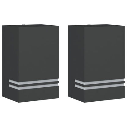 vidaXL Outdoor Wall Lights 2pcs Black Stainless Steel