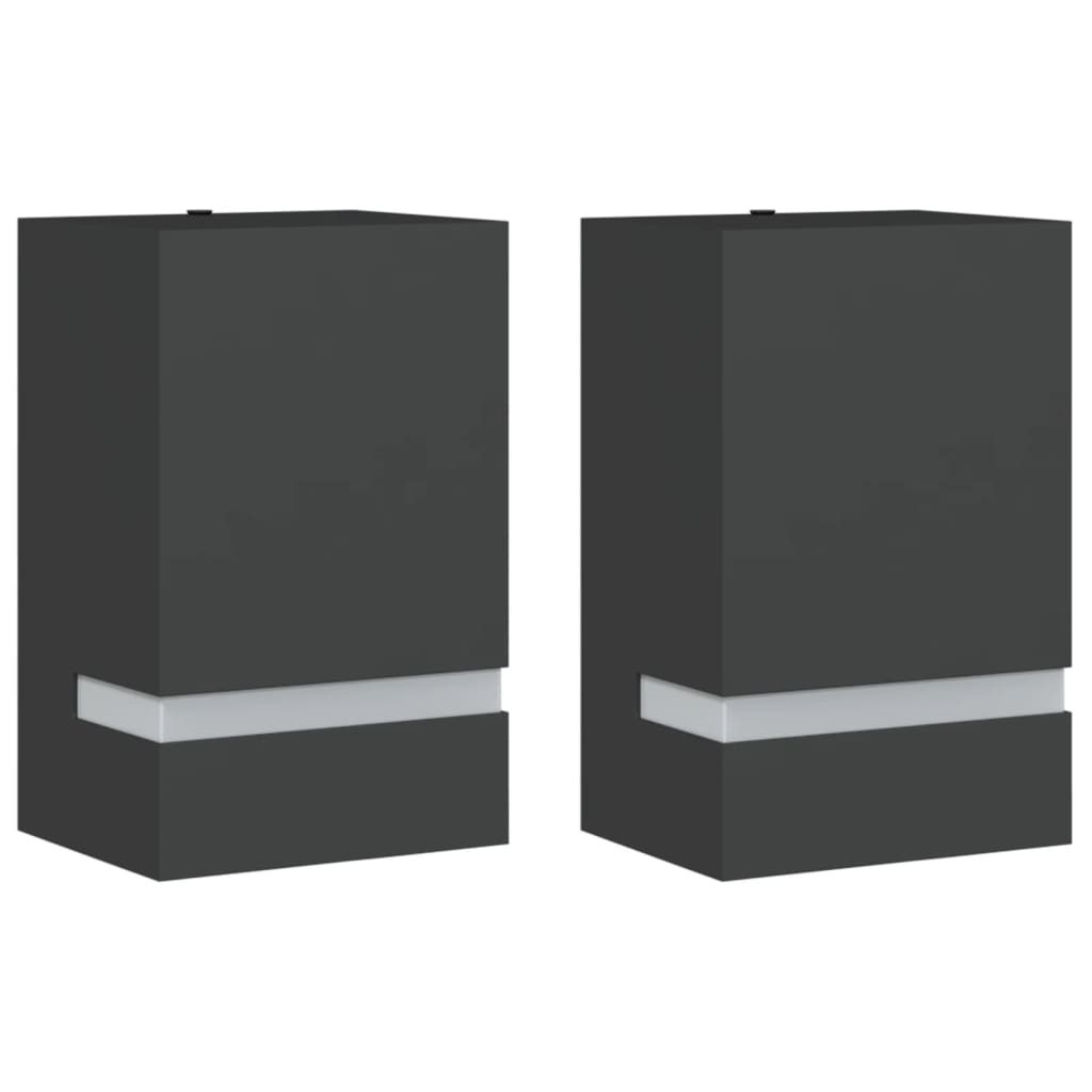 vidaXL Outdoor Wall Lights 2pcs Black Stainless Steel