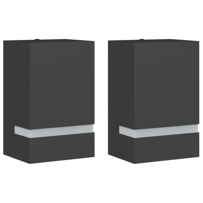 vidaXL Outdoor Wall Lights 2pcs Black Stainless Steel