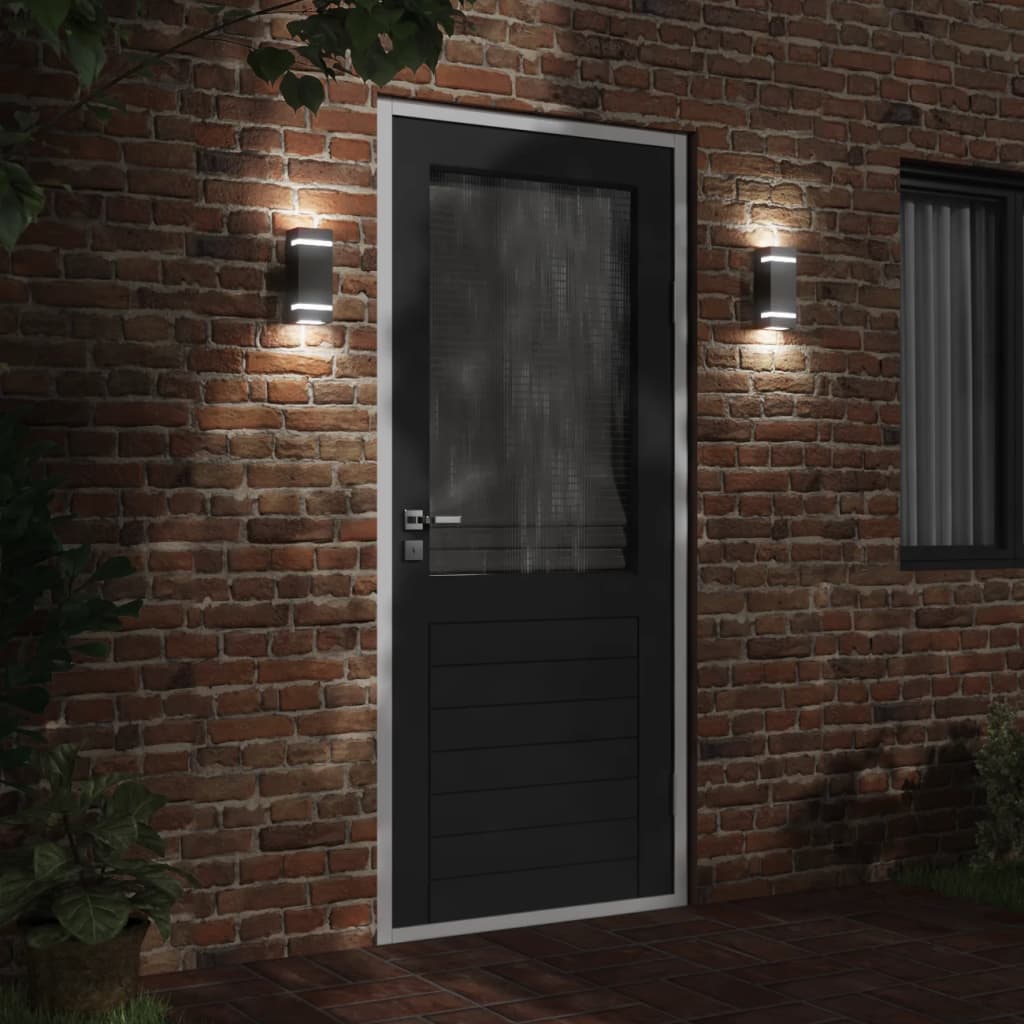 vidaXL Outdoor Wall Light Black Stainless Steel
