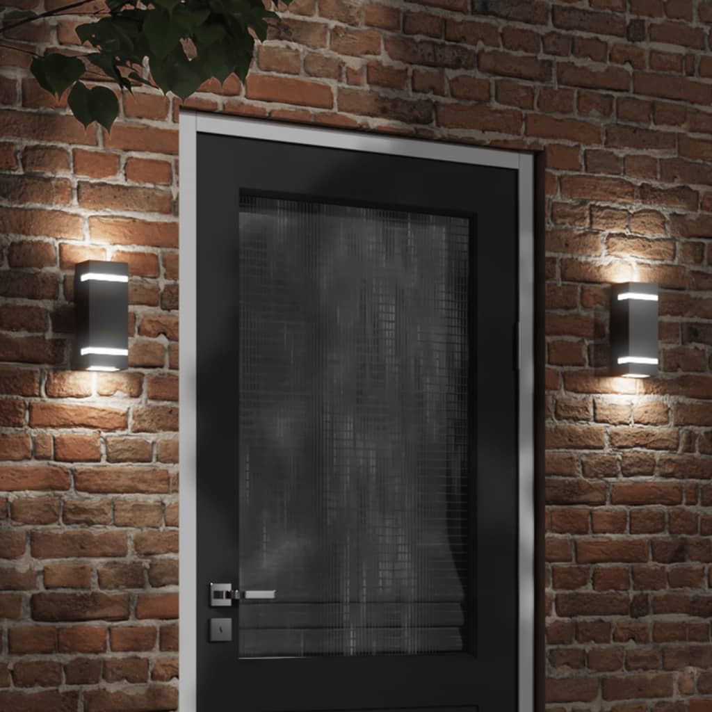 vidaXL Outdoor Wall Light Black Stainless Steel